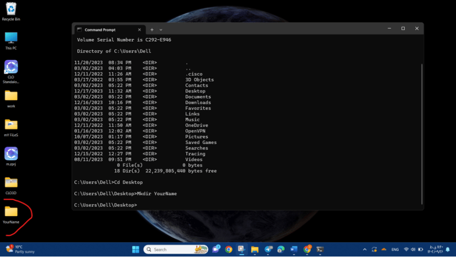 Creating Files Using Windows DOS Commands